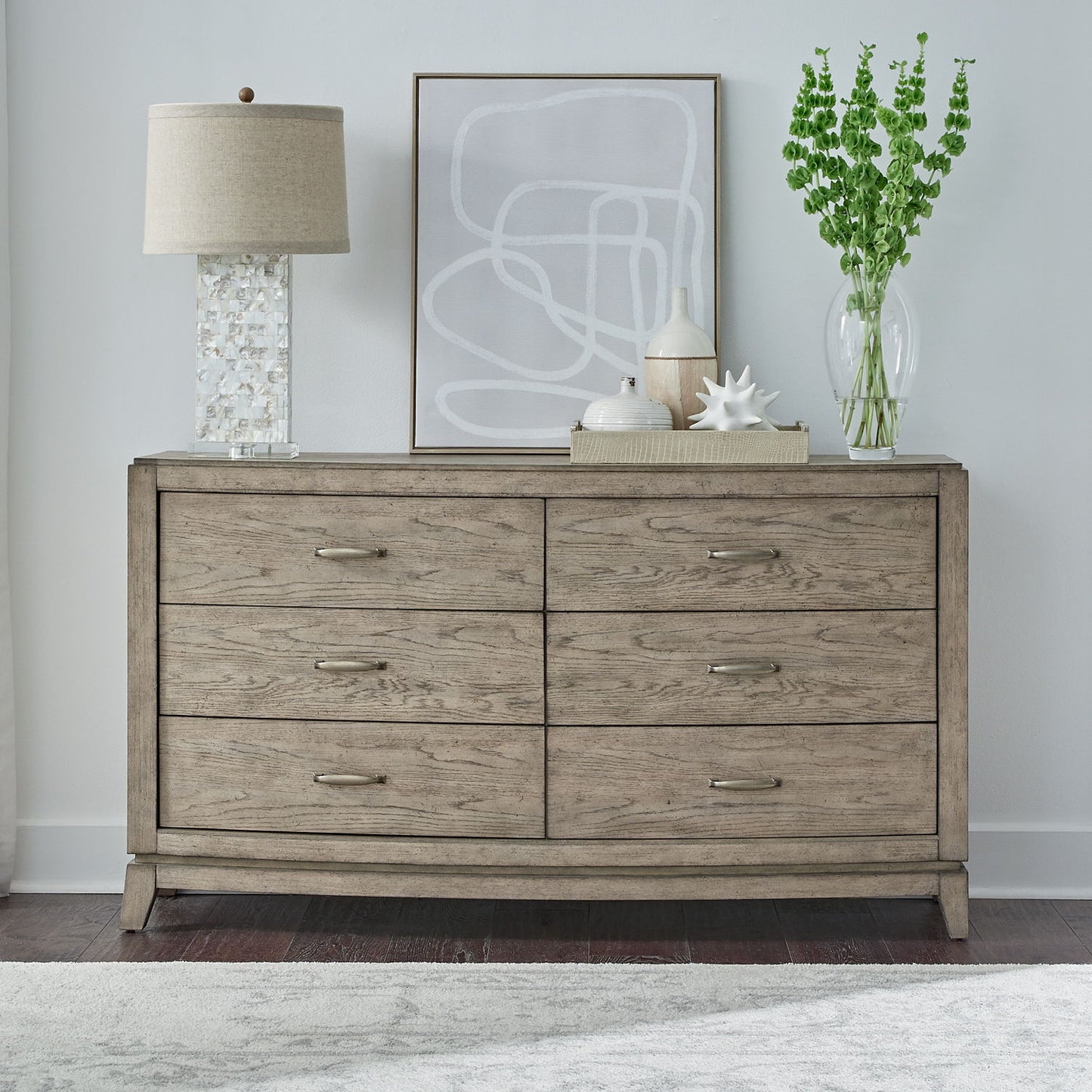 Avalon - 6 Drawer Dresser - Burnished Beige - Hornell Furniture Outlet
