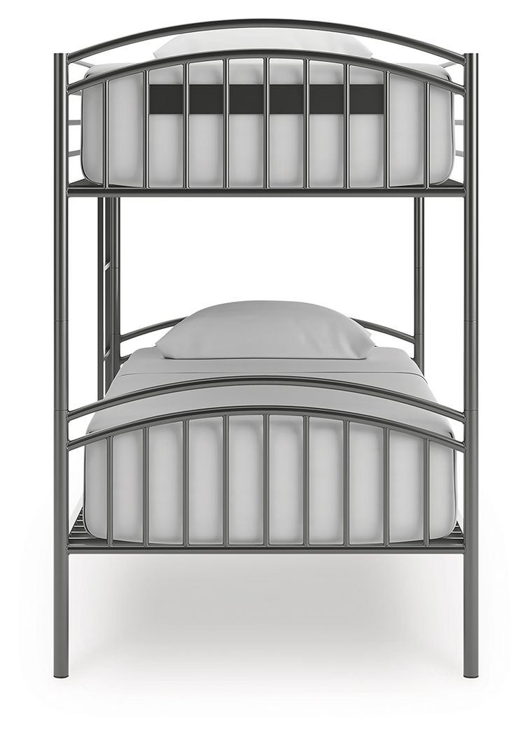Lanceburg - Twin/Twin Bunk Bed With Ladder - Gray - Hornell Furniture Outlet