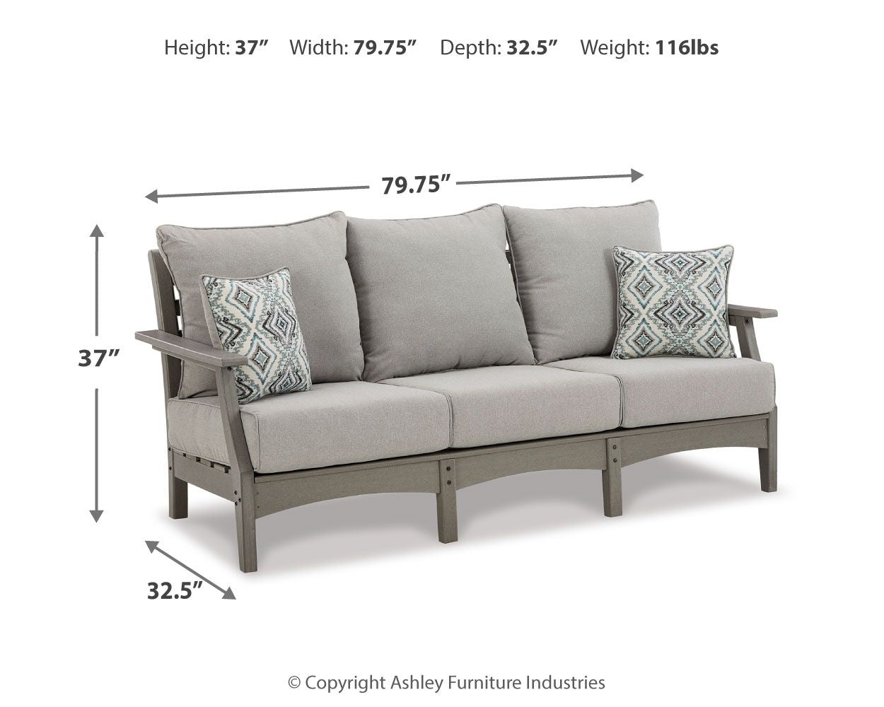 Visola - Sofa with Cushion - Gray - Hornell Furniture Outlet