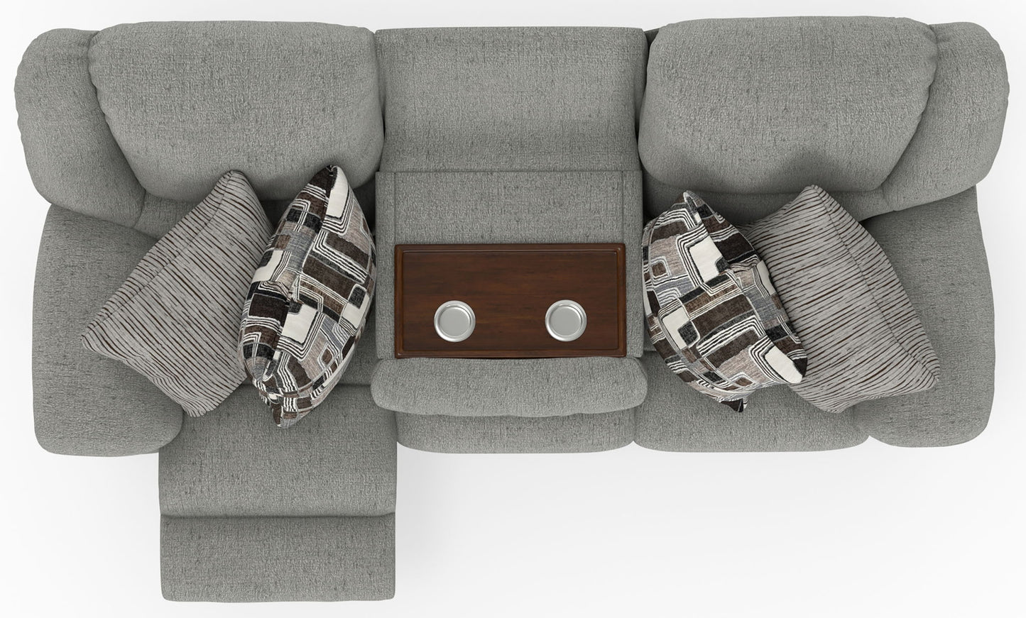 Trifecta - Sofa With 3 Recliners and Drop Down Table - Hornell Furniture Outlet