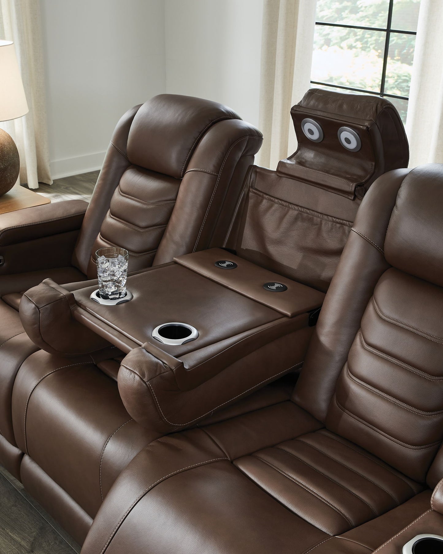 High Impact - Tobacco - Power Reclining Sofa / Adj Headrest - Hornell Furniture Outlet