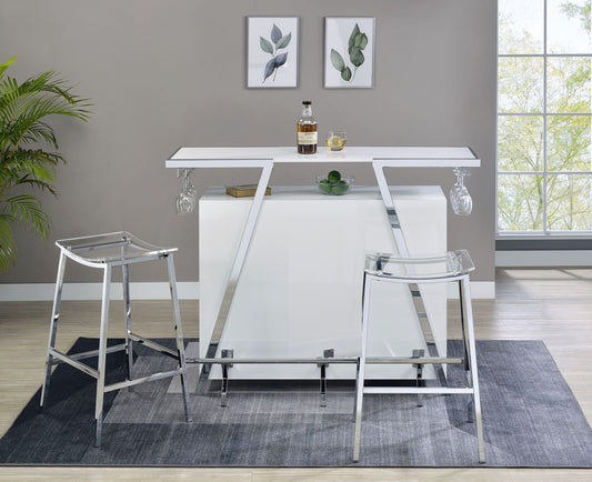 Zena - 3 Piece Bar Set - White - Hornell Furniture Outlet