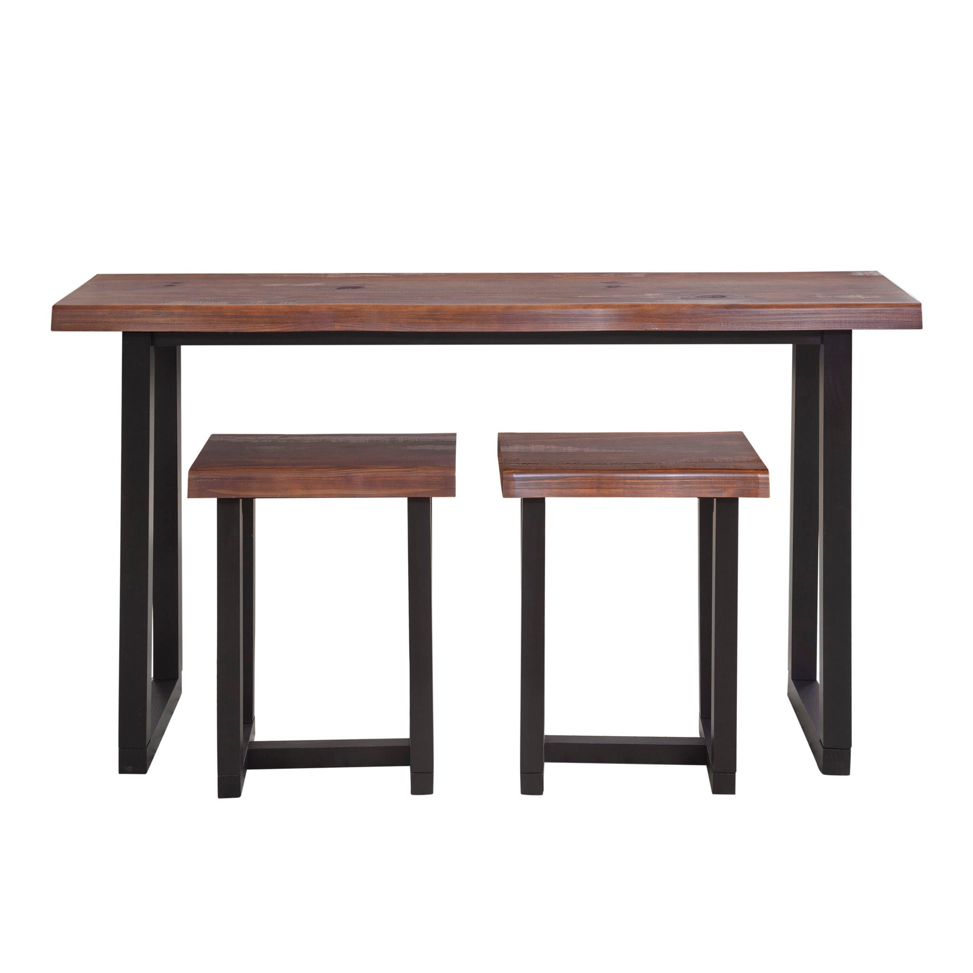 Jennings - Live Edge 3 Piece Counter Dining Set - Brown - Hornell Furniture Outlet