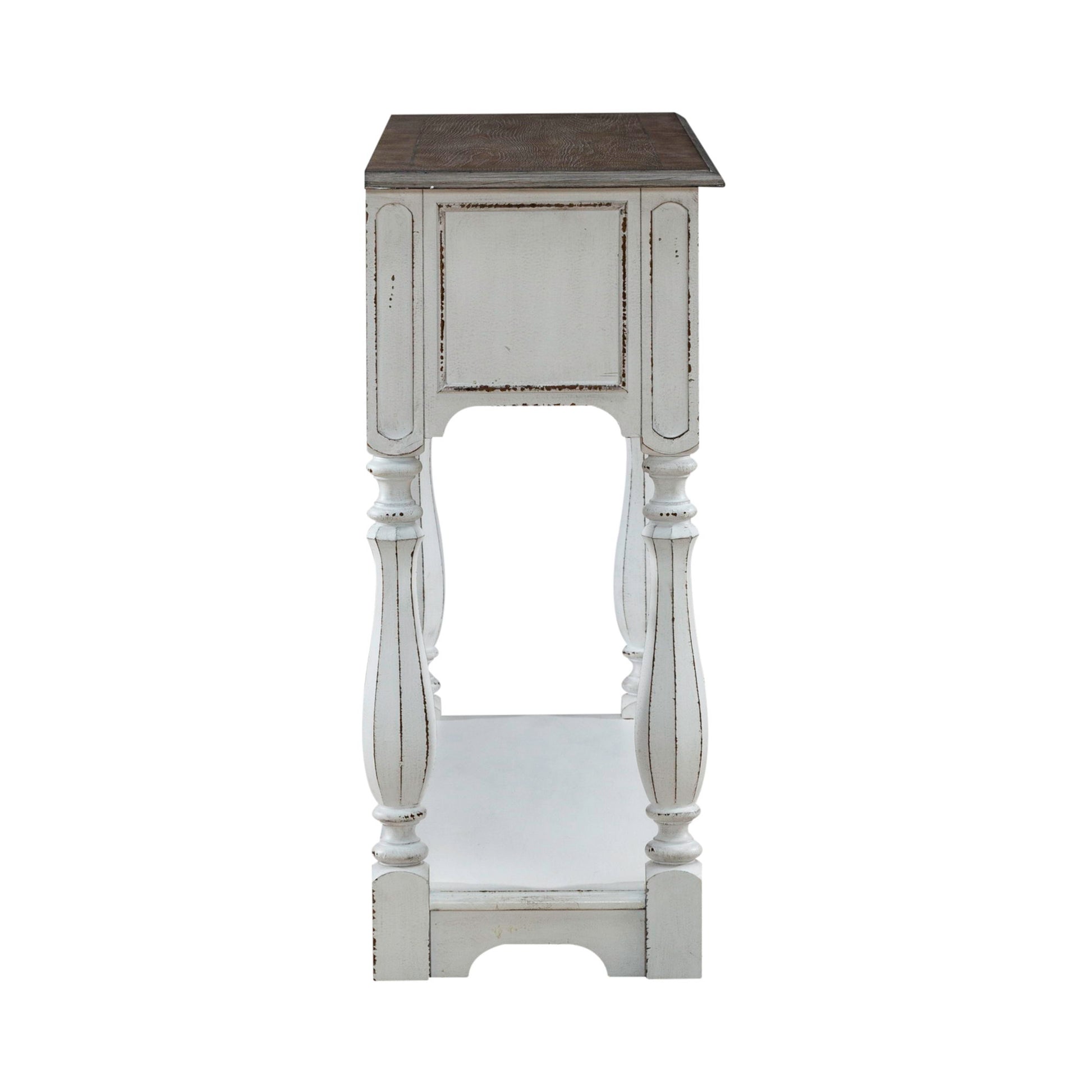 Magnolia Manor - Hall Console Bottom With Shelf For Display & Storage - White - Hornell Furniture Outlet