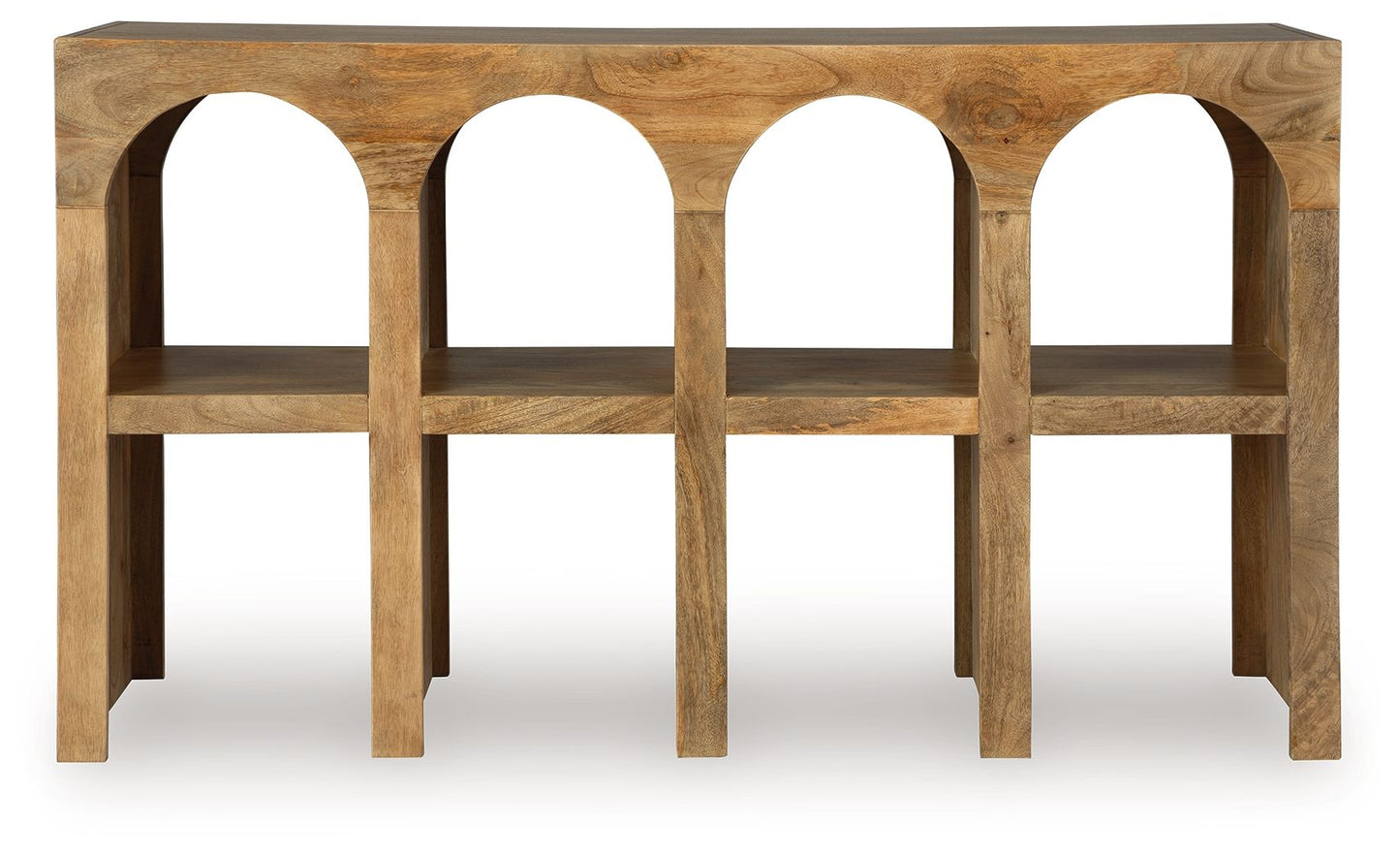 Luzmanacy - Natural Brown - Console Sofa Table - Hornell Furniture Outlet