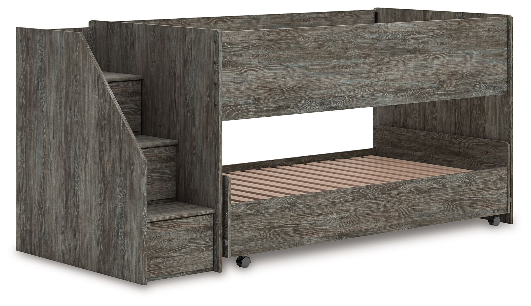 Frandern - Gray - Twin Over Twin Loft Bed - Hornell Furniture Outlet