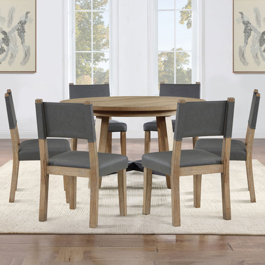Aubrey - 7 Piece Round Dining Set - Hornell Furniture Outlet