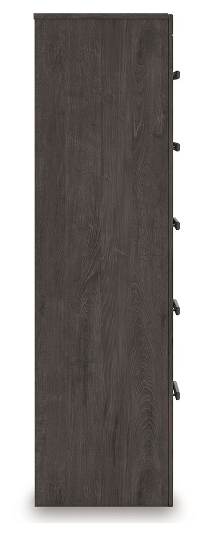 Prendonea - Charcoal - Five Drawer Chest - Hornell Furniture Outlet