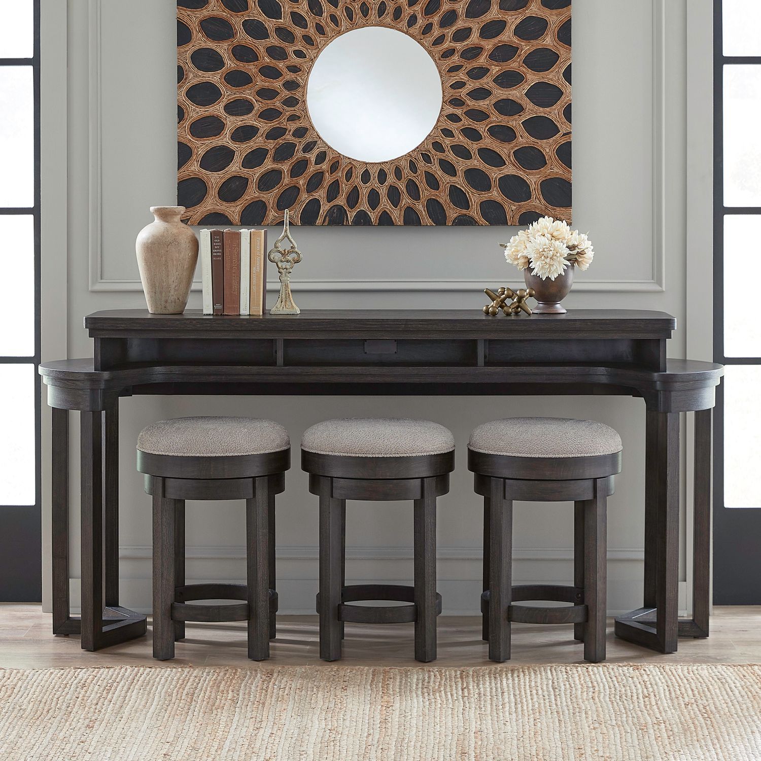 Weston - 4 Piece Bar Set - Brown - Hornell Furniture Outlet