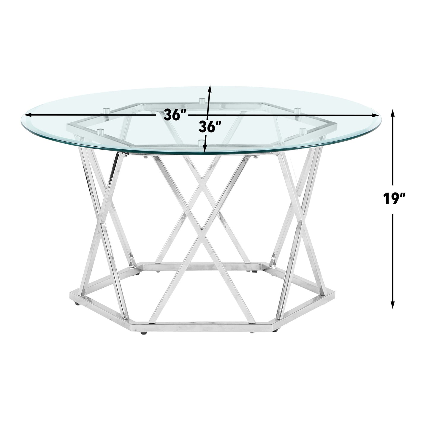 Escondido - Glass Cocktail Table - Silver - Hornell Furniture Outlet