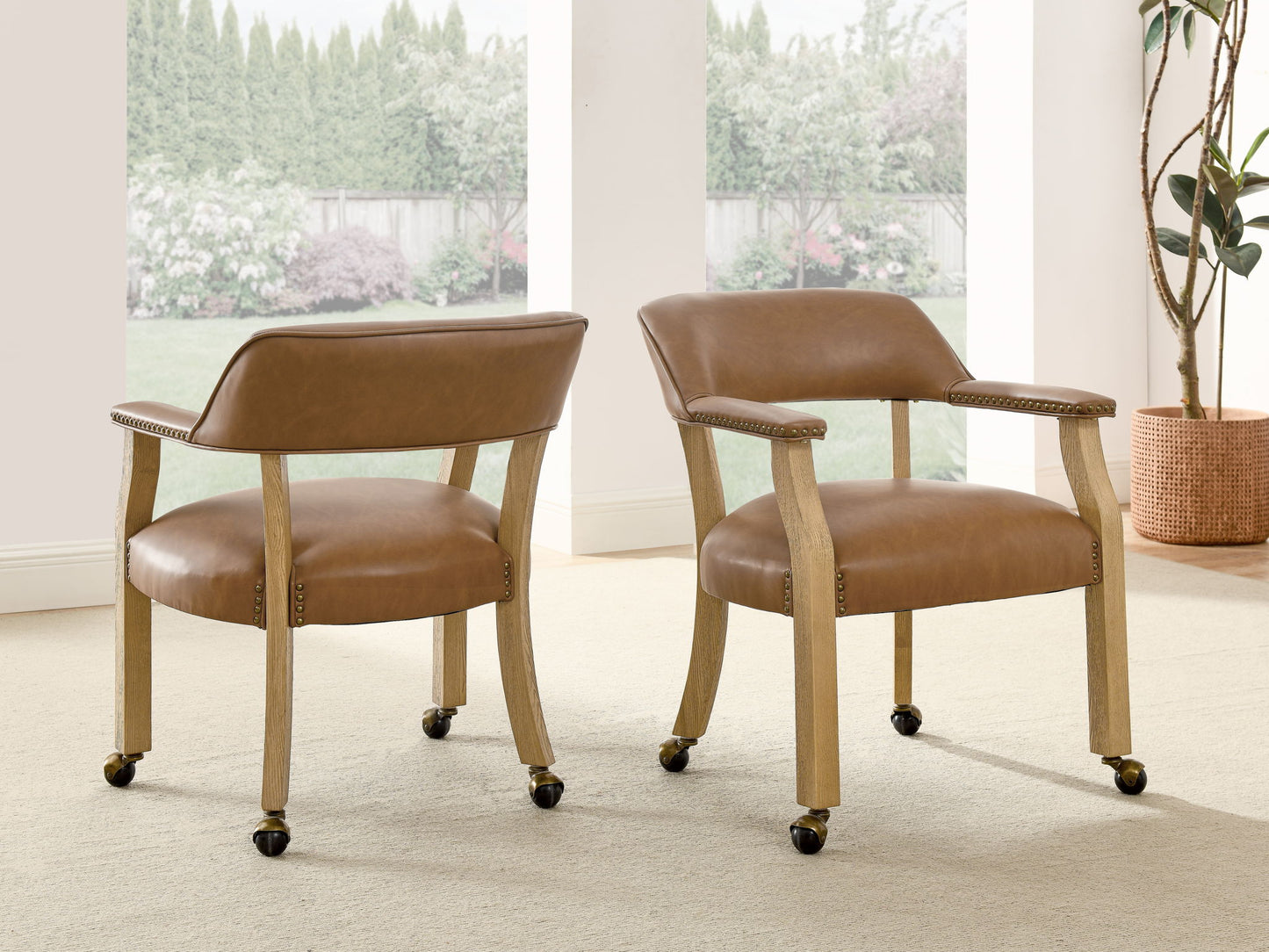 Rylie - Castered Captain's Chair - Camel - Hornell Furniture Outlet