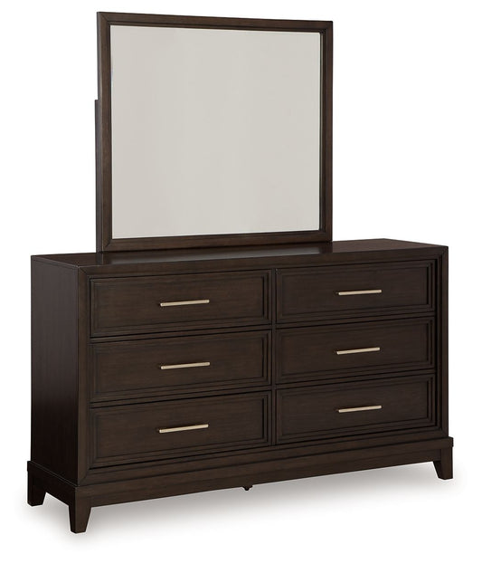 Neymorton - Dark Grayish Brown - Dresser And Mirror - Hornell Furniture Outlet