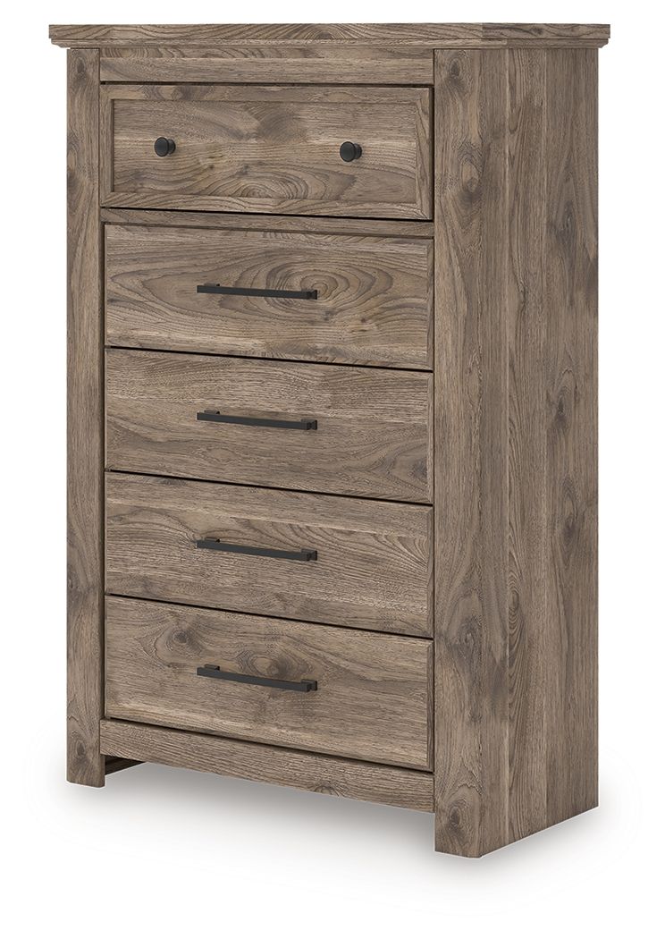 Rusticott - Brown - Five Drawer Chest - Hornell Furniture Outlet