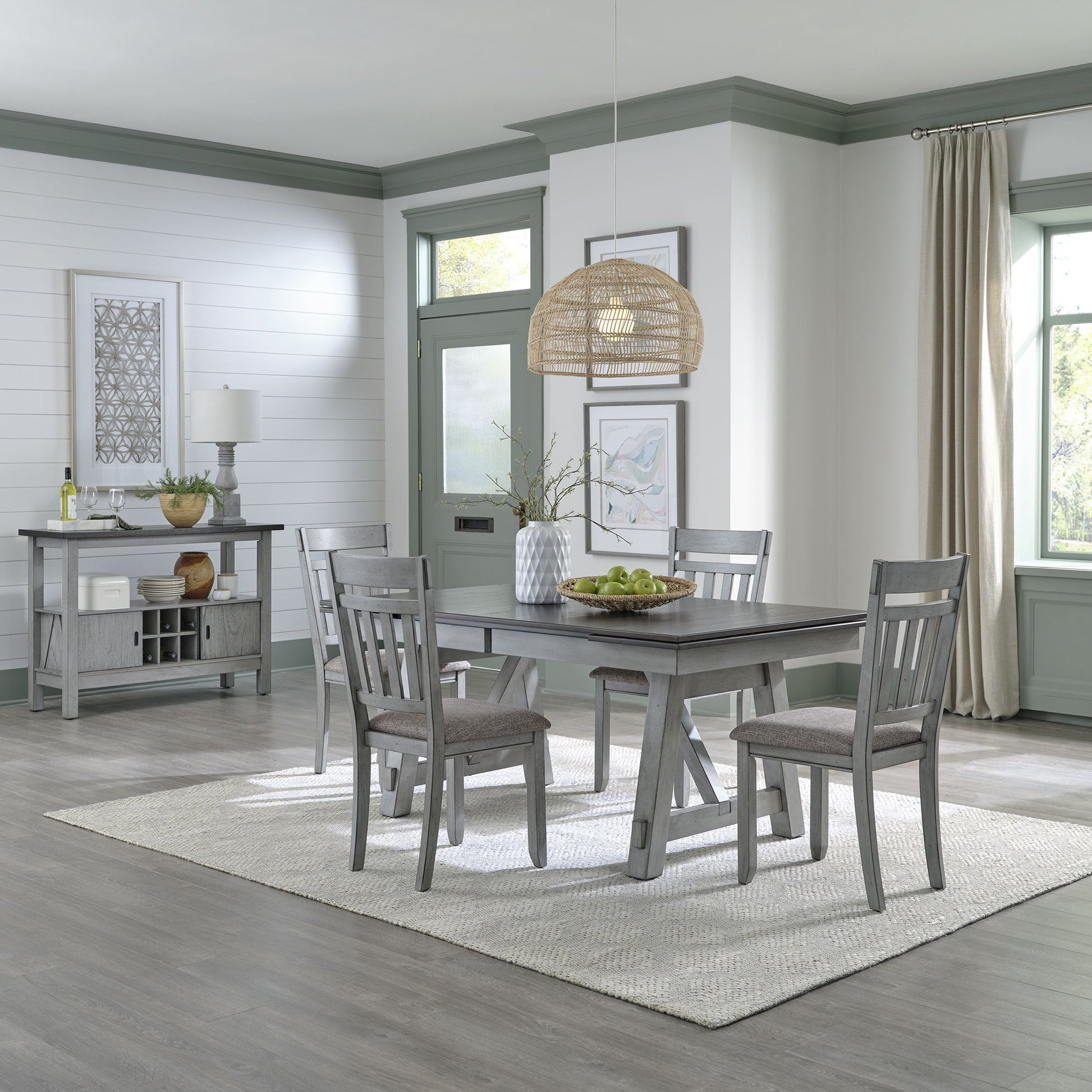 Newport - Trestle Table Set - Hornell Furniture Outlet