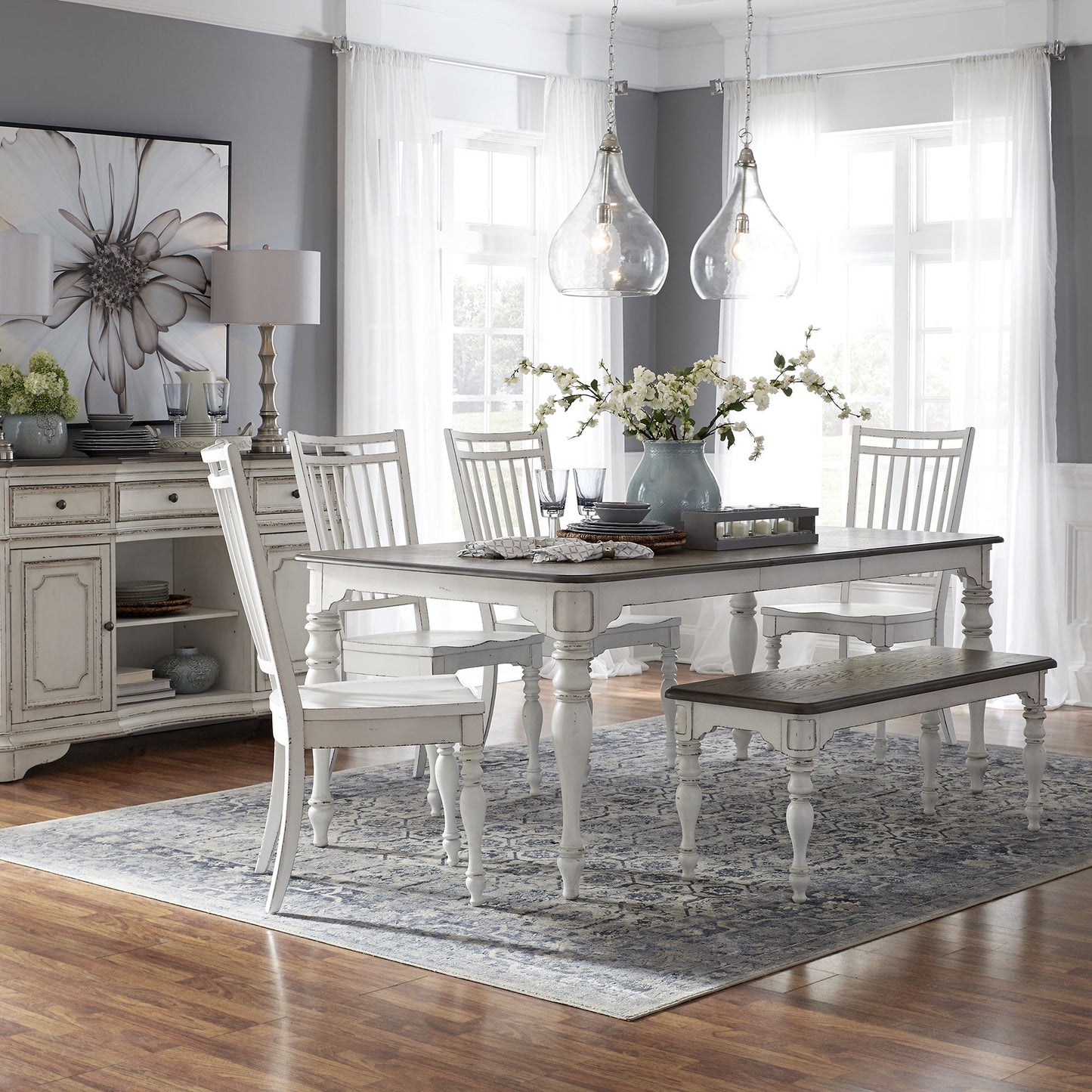 Magnolia Manor - Leg Table Set - Hornell Furniture Outlet