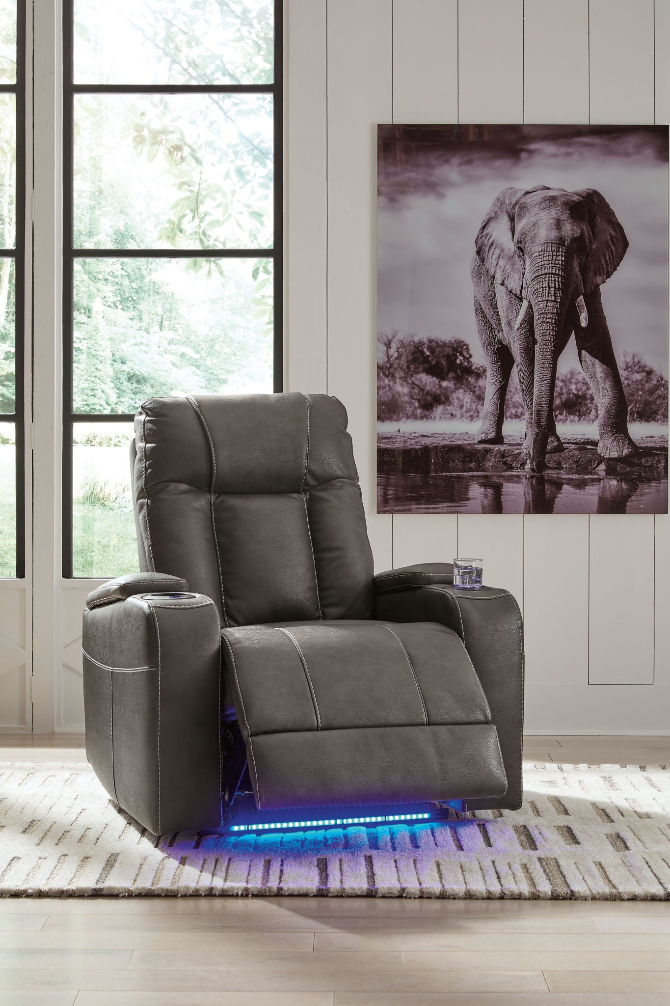 Feazada - Power Recliner With Adj Headrest - Hornell Furniture Outlet