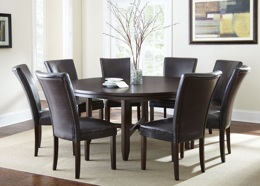 Hartford - Round Dining Table - Dark Brown - Hornell Furniture Outlet