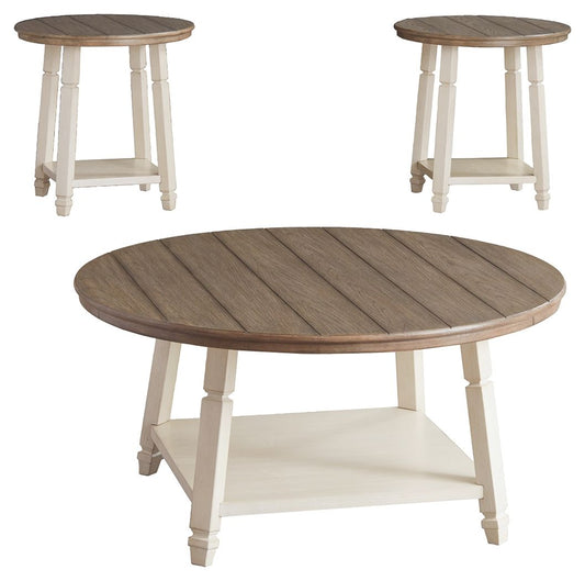 Bolanbrook - White / Brown / Beige - Occasional Table Set (Set of 3) - Hornell Furniture Outlet