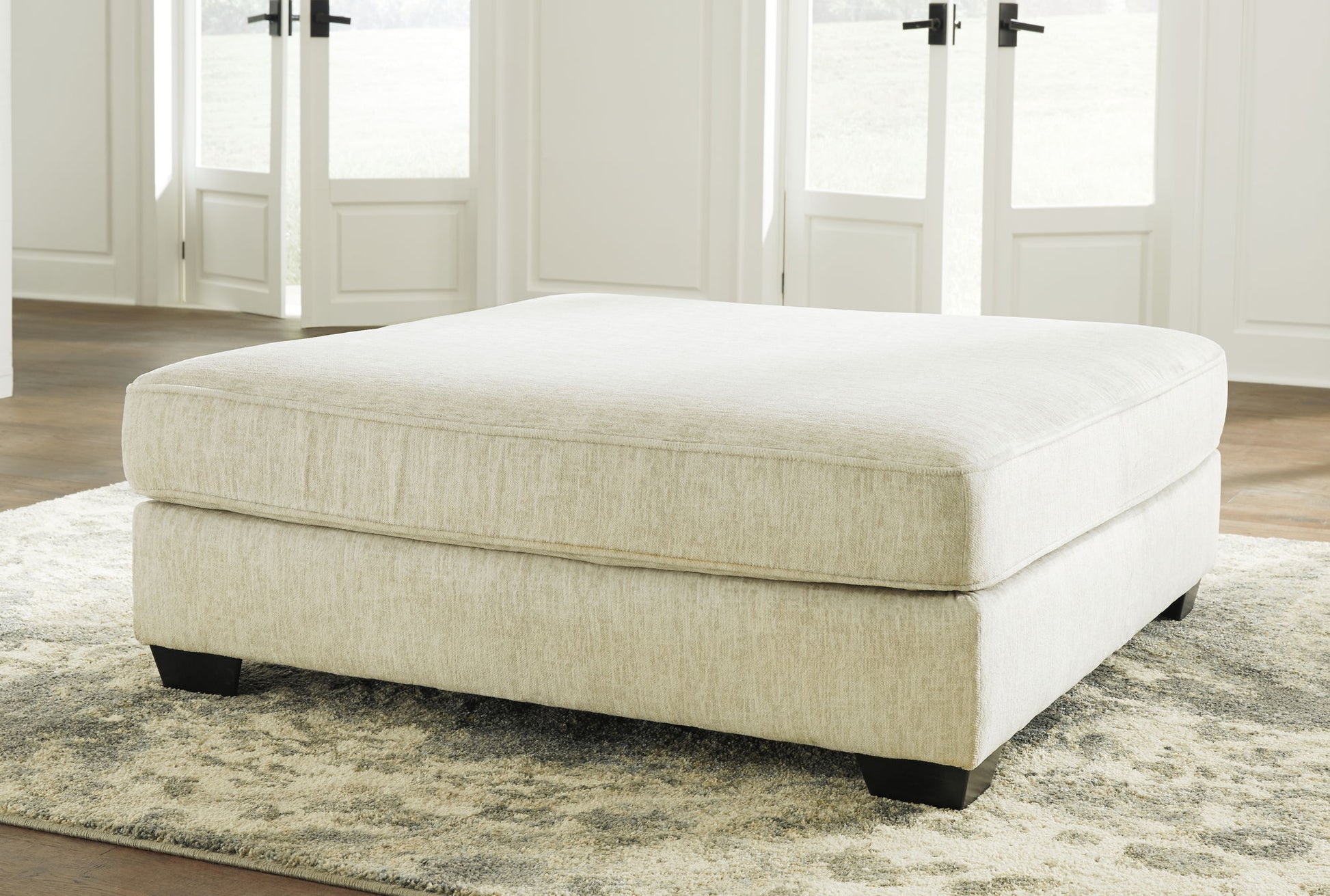 Rawcliffe - Parchment - Oversized Accent Ottoman - Hornell Furniture Outlet