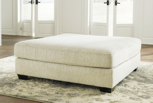 Rawcliffe - Parchment - Oversized Accent Ottoman - Hornell Furniture Outlet