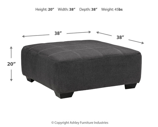 Ambee - Slate - Oversized Accent Ottoman - Hornell Furniture Outlet