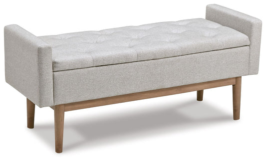 Briarson - Storage Bench - Beige / Brown - Hornell Furniture Outlet
