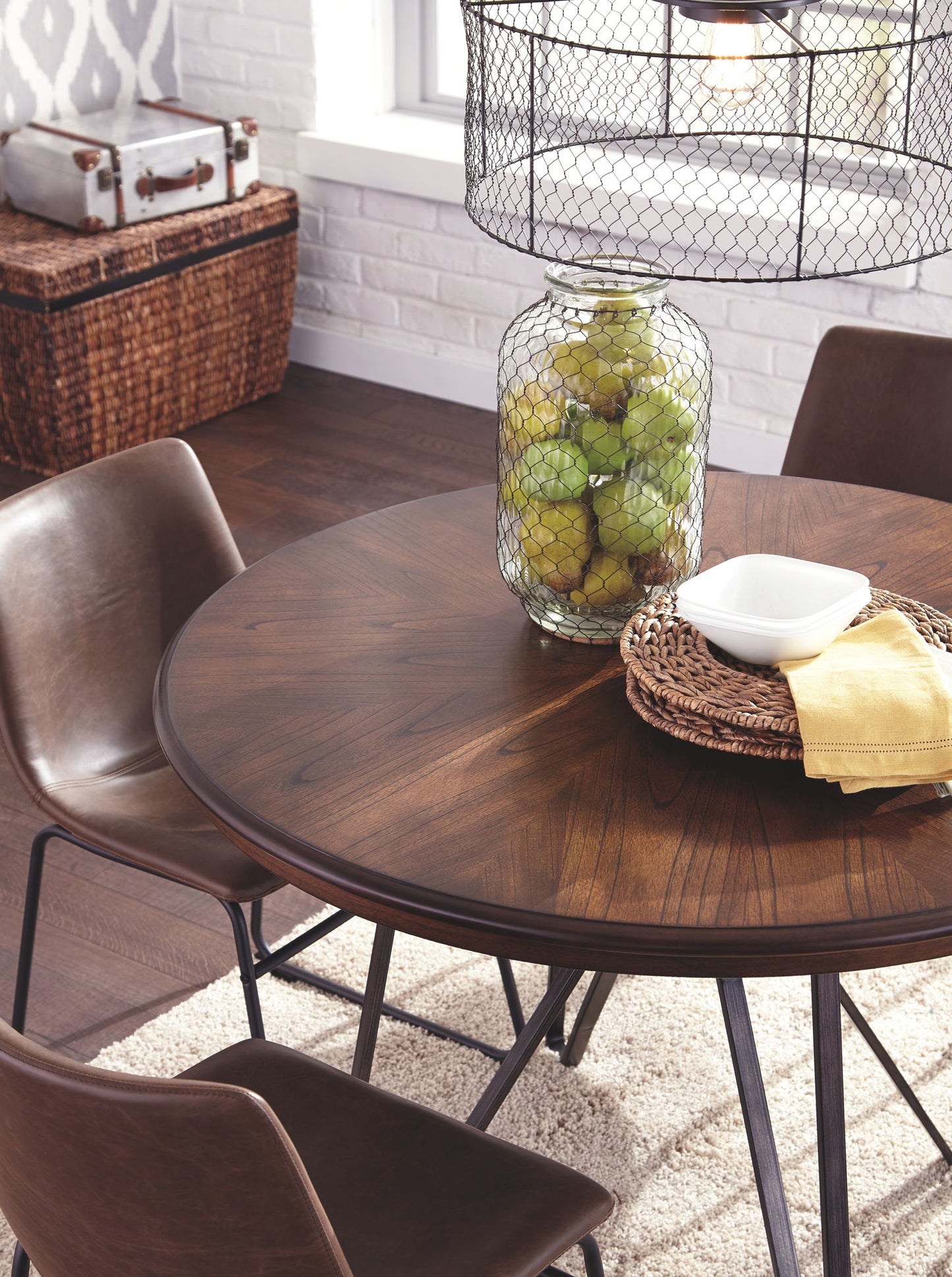 Centiar - Brown - Round Dining Room Table - Hornell Furniture Outlet