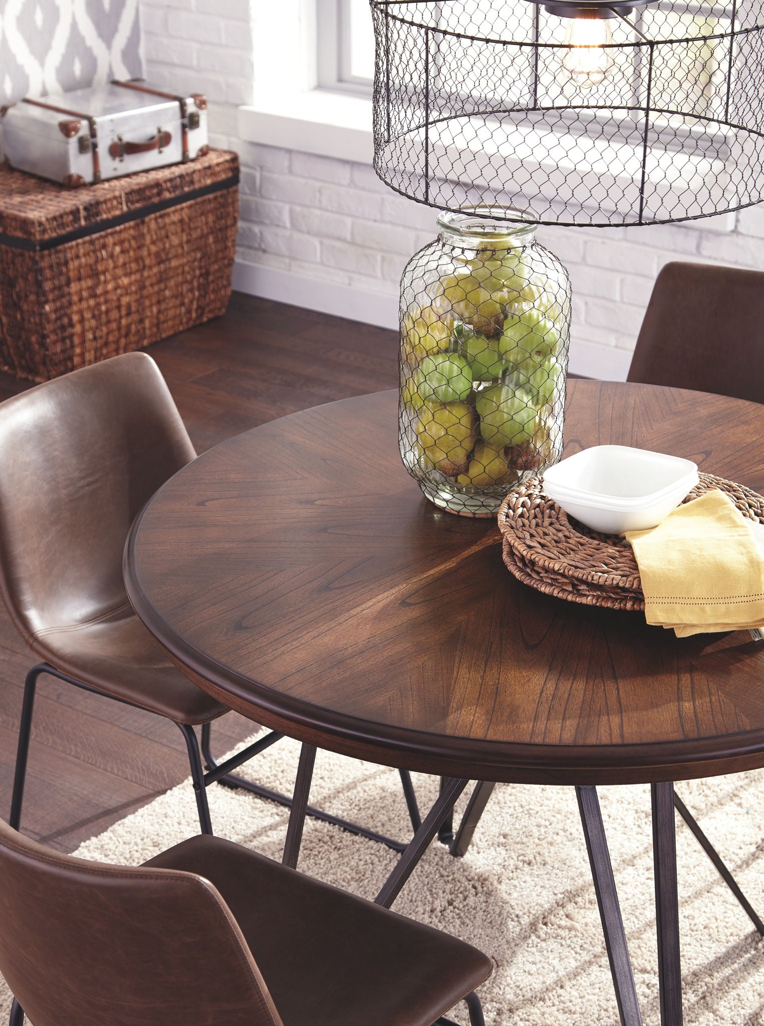 Centiar - Brown - Round Dining Room Table - Hornell Furniture Outlet