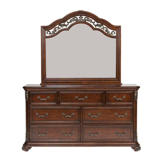 Messina Estates - Dresser & Mirror - Dark Brown - Hornell Furniture Outlet
