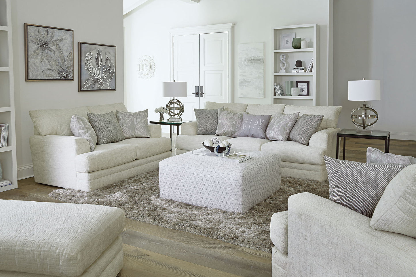 Zeller - Loveseat - Cream - Hornell Furniture Outlet