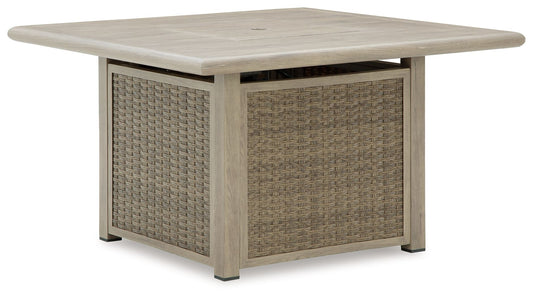 Cliff Trails - Beige - Square Fire Pit Table - Hornell Furniture Outlet