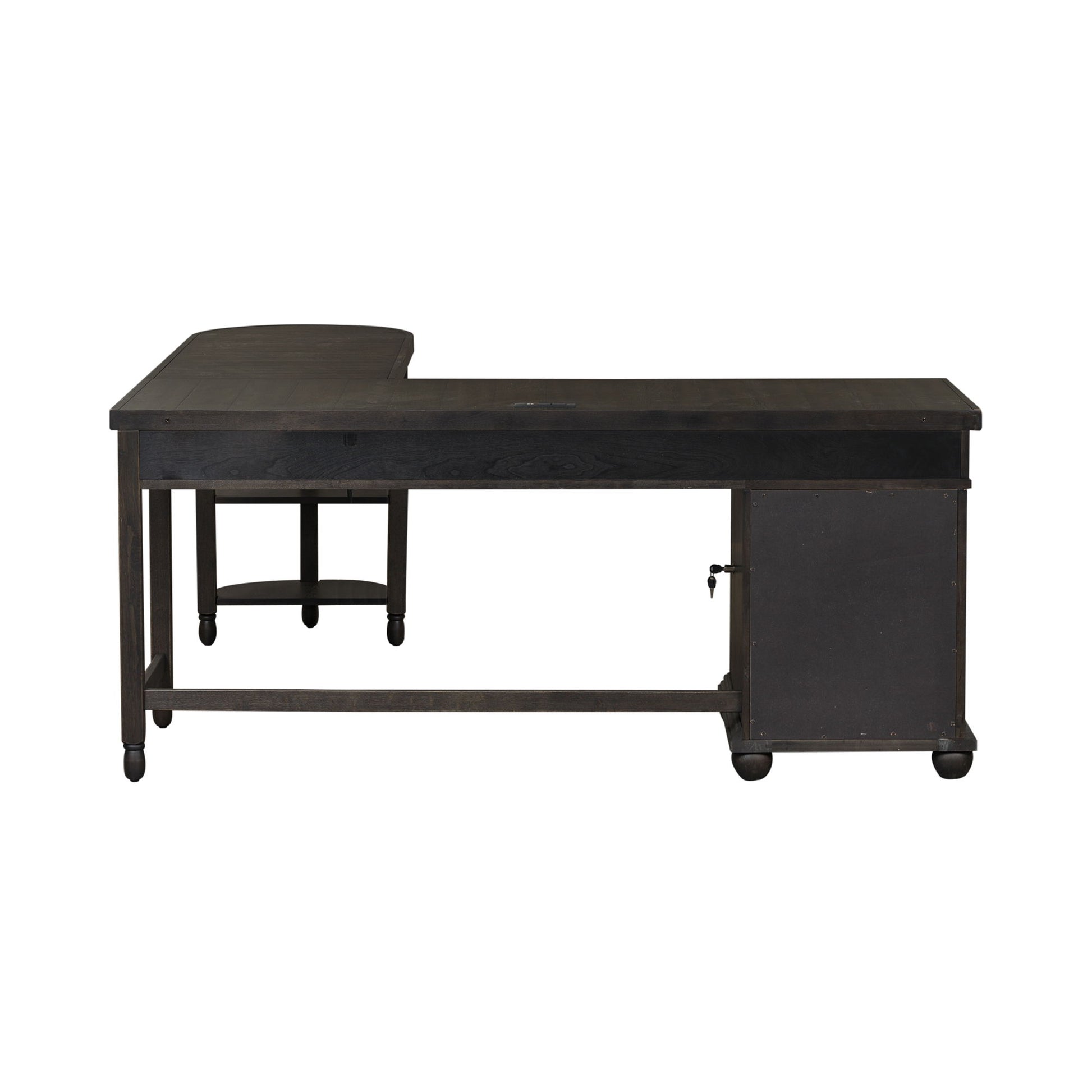 Harvest Home - L Shaped Desk Set With Hutch - Black - Hornell Furniture Outlet