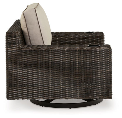 Coastline Bay - Brown - Swivel Lounge W/ Cushion - Hornell Furniture Outlet