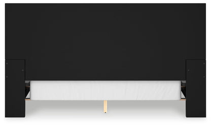 Londer - Black - California King Panel Bed - Hornell Furniture Outlet