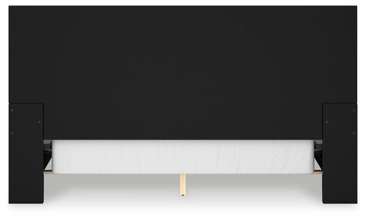 Londer - Black - California King Panel Bed - Hornell Furniture Outlet