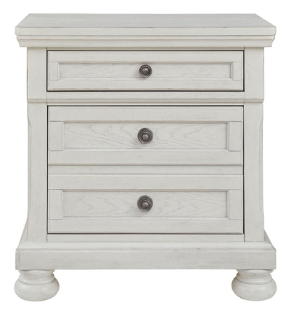 Robbinsdale - Antique White - Two Drawer Night Stand - Hornell Furniture Outlet