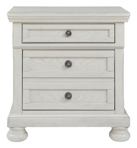 Robbinsdale - Antique White - Two Drawer Night Stand - Hornell Furniture Outlet