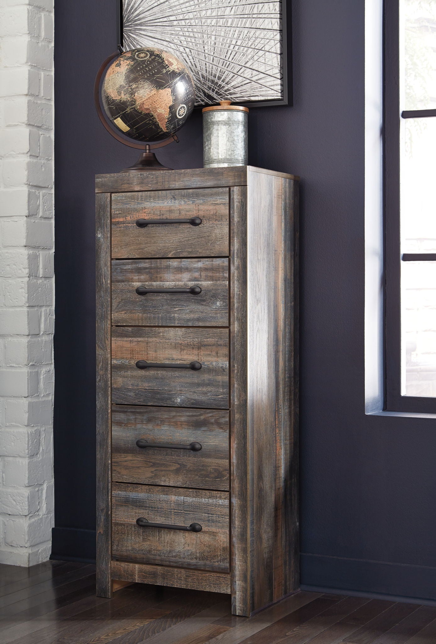 Drystan - Narrow Chest - Brown / Beige - Hornell Furniture Outlet
