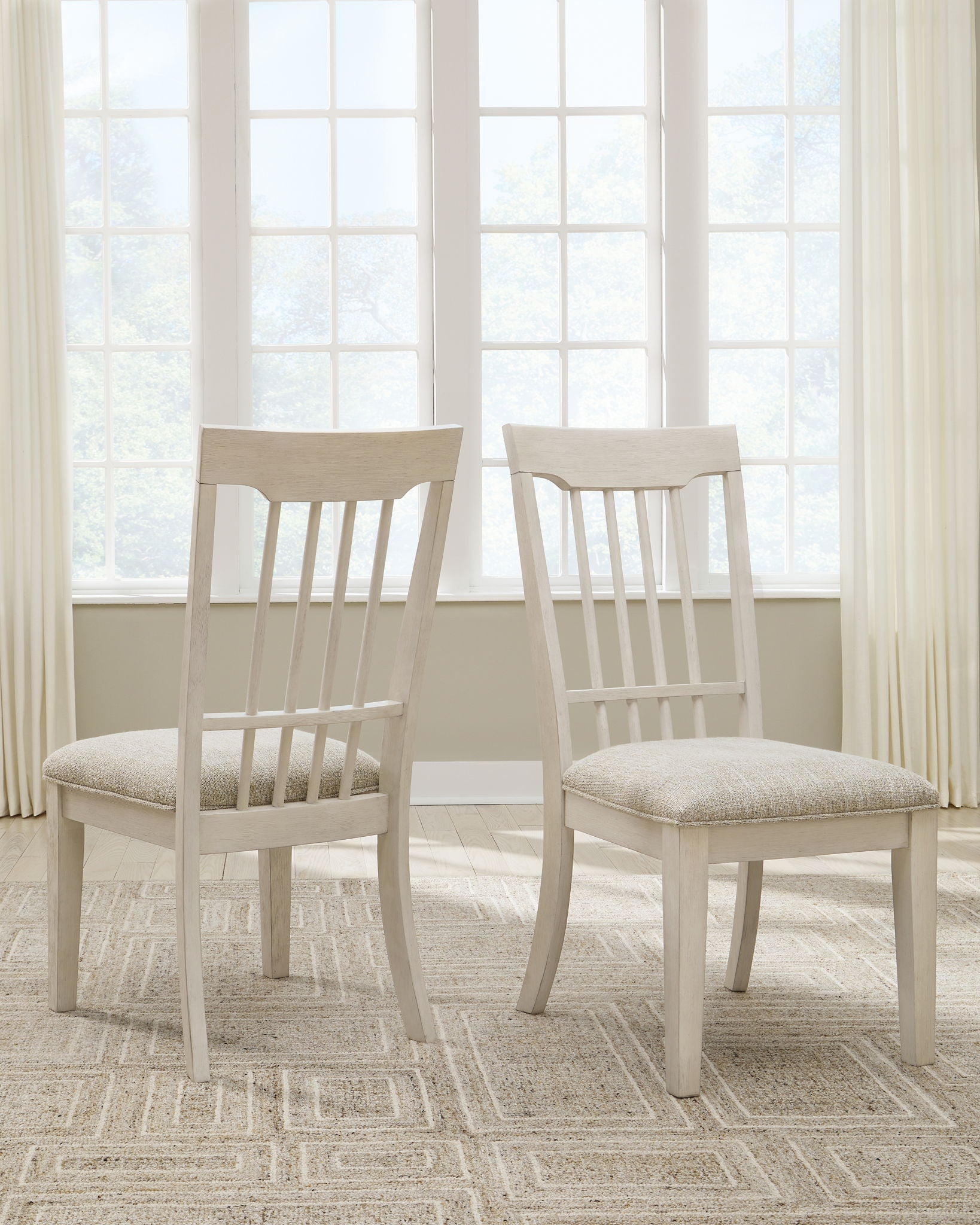 Shaybrock - Antique White / Brown - Dining Upholstered Side Chair (Set of 2) - Hornell Furniture Outlet