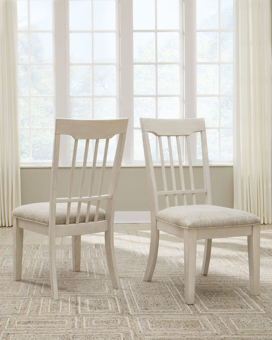 Shaybrock - Antique White / Brown - Dining Upholstered Side Chair (Set of 2) - Hornell Furniture Outlet
