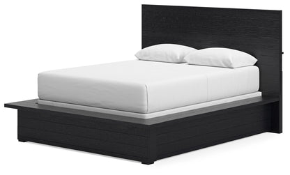 Londer - Black - Queen Panel Bed - Hornell Furniture Outlet