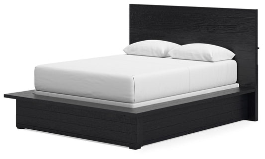 Londer - Black - Queen Panel Bed - Hornell Furniture Outlet