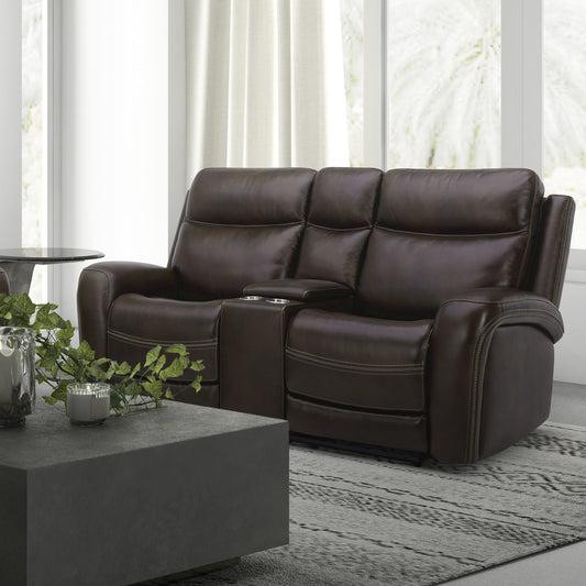 Blair - Loveseat With Console P2 & ZG - Cognac - Hornell Furniture Outlet