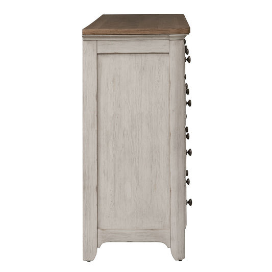Farmhouse Reimagined - 8 Drawer Dresser - White - Hornell Furniture Outlet