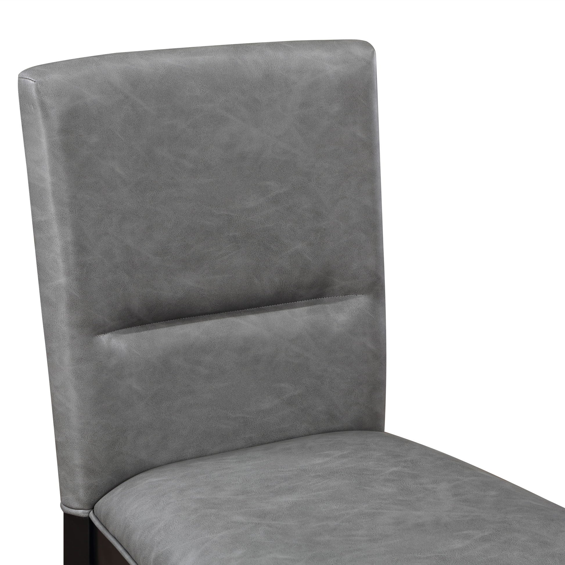 Amy - Faux Leather Side Chair (Set of 2) - Gray - Hornell Furniture Outlet