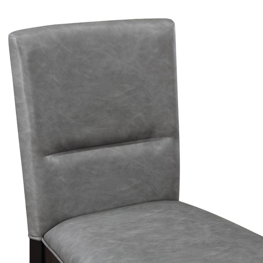 Amy - Faux Leather Side Chair (Set of 2) - Gray - Hornell Furniture Outlet