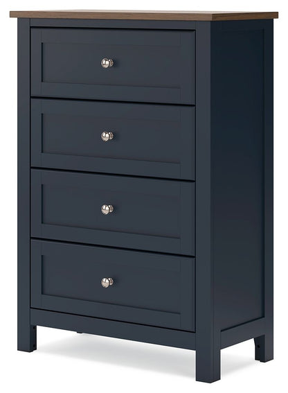 Landocken - Brown / Blue - Four Drawer Chest - Hornell Furniture Outlet