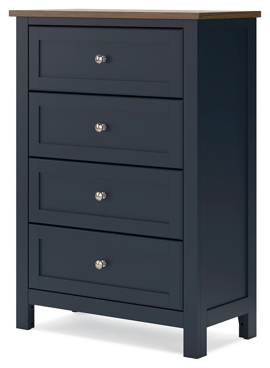 Landocken - Brown / Blue - Four Drawer Chest - Hornell Furniture Outlet