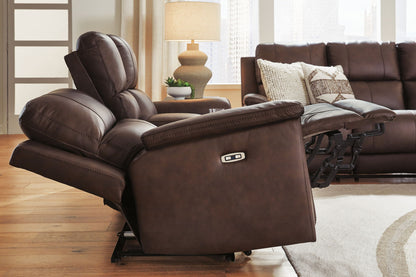 Bleckley - Power Reclining Loveseat With Console / Adjustable Headrest - Hornell Furniture Outlet