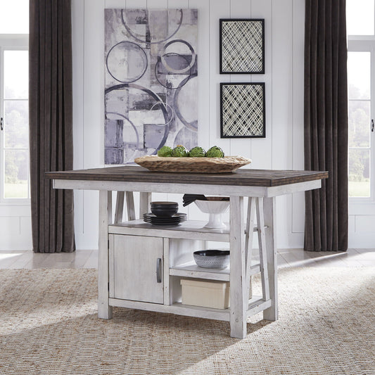 Farmhouse - 5 Piece Gathering Table Set - White - Hornell Furniture Outlet